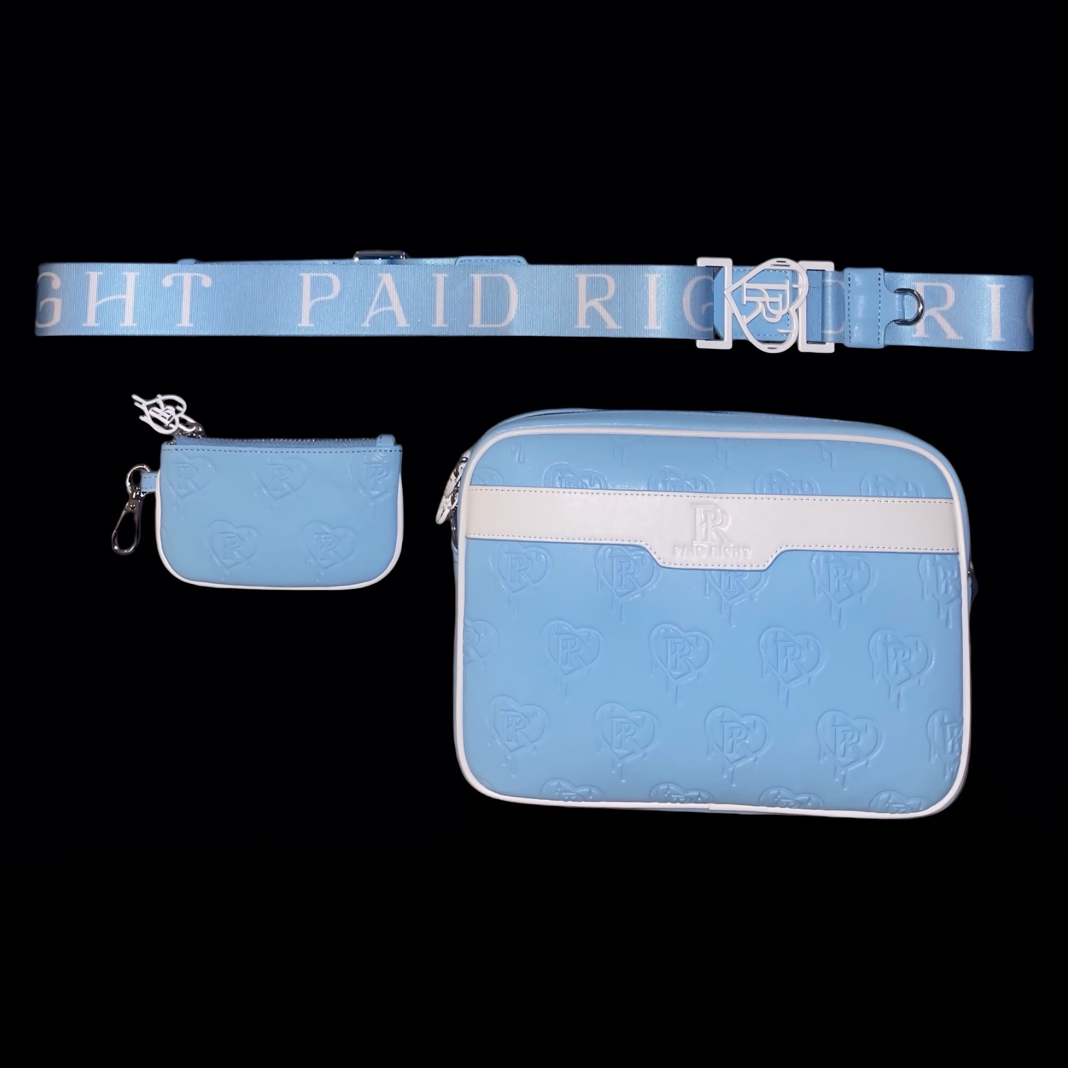 PR Messenger Bag - Baby Blue x White