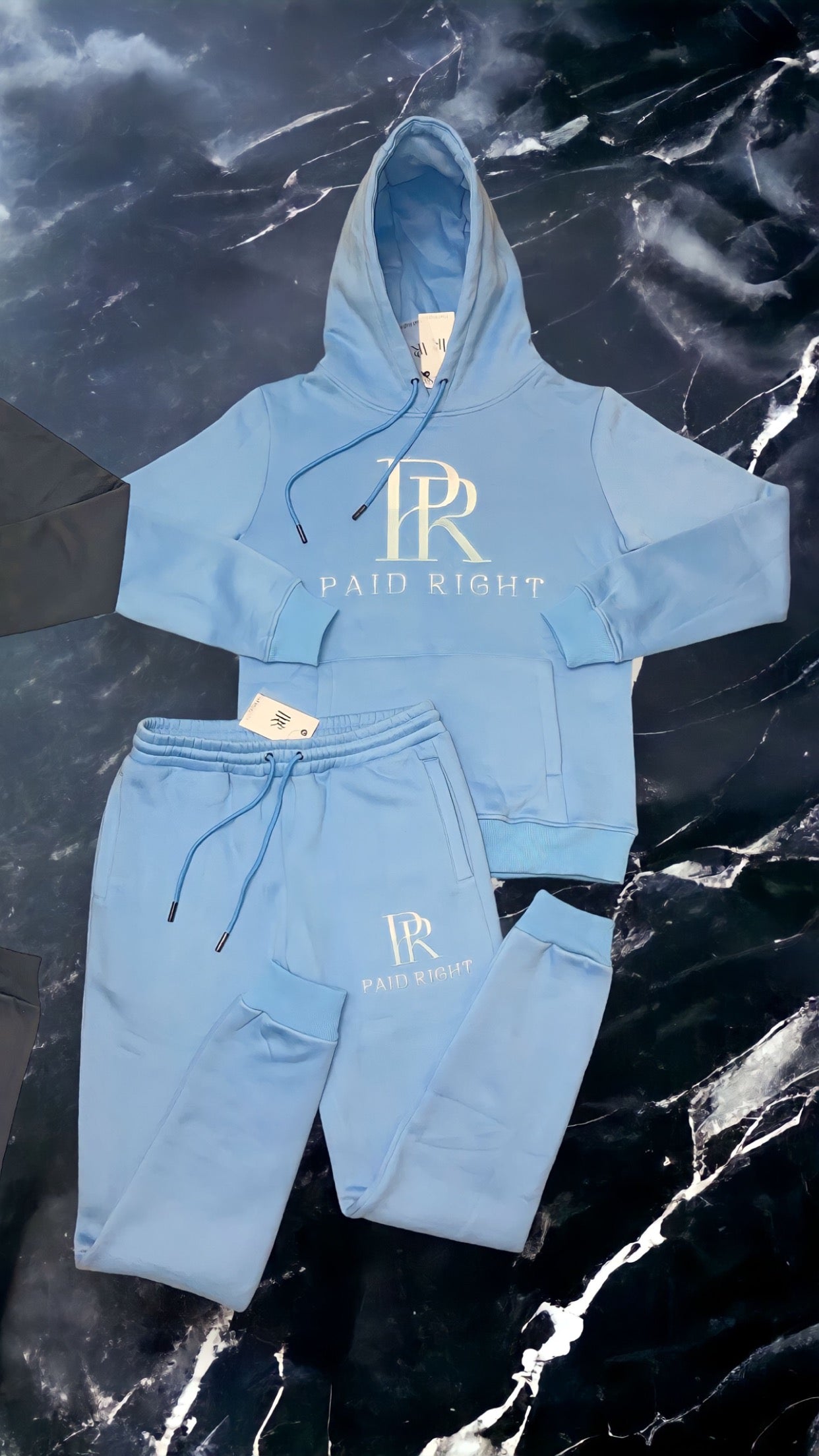 PR Embroidered Tracksuit Set - Baby Blue